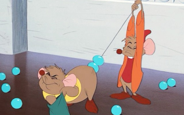 Anal Beads Cartoon Two cartoon mice stringing beads on their tail