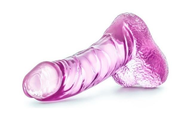Jelly dildo Purple jelly dildo with white background
